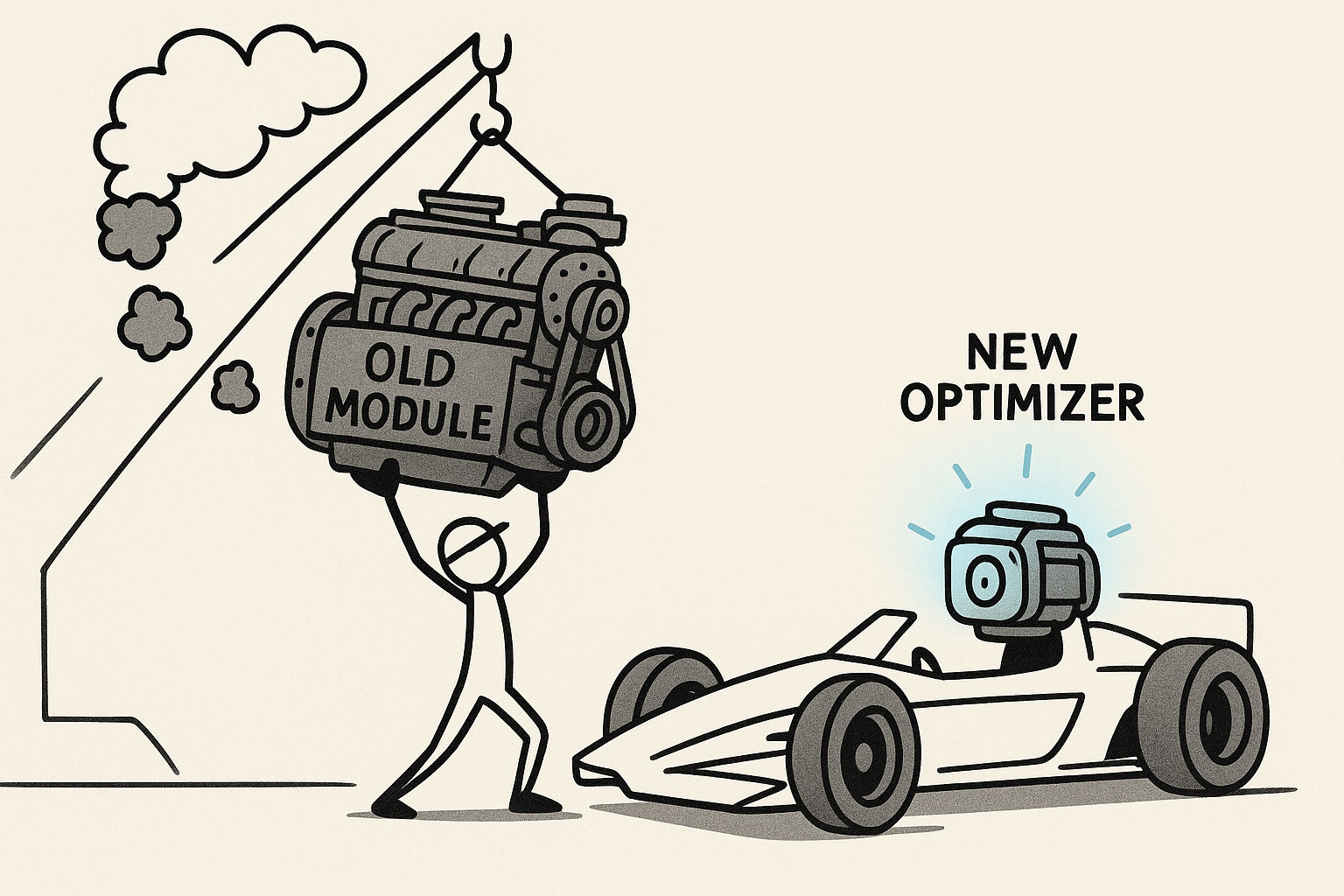 Replacing one outdated module with a better one is often the most cost-effective descent path