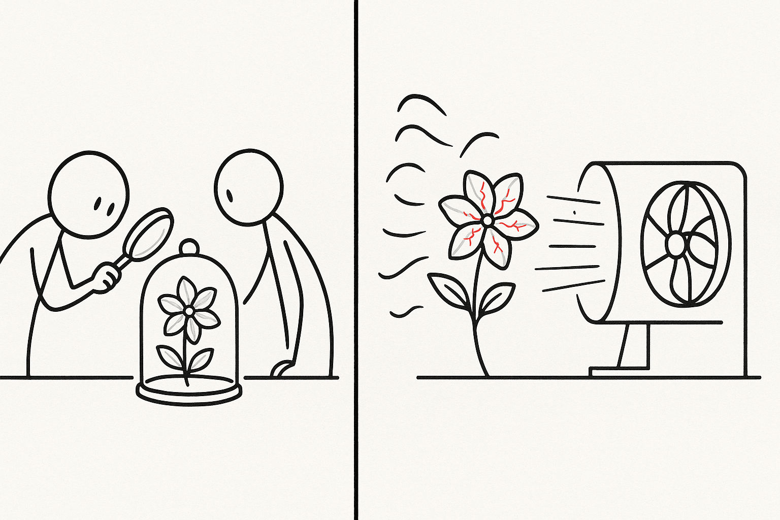 Manufacture a harsher evaluation regime to expose vulnerabilities that standard benchmarks hide