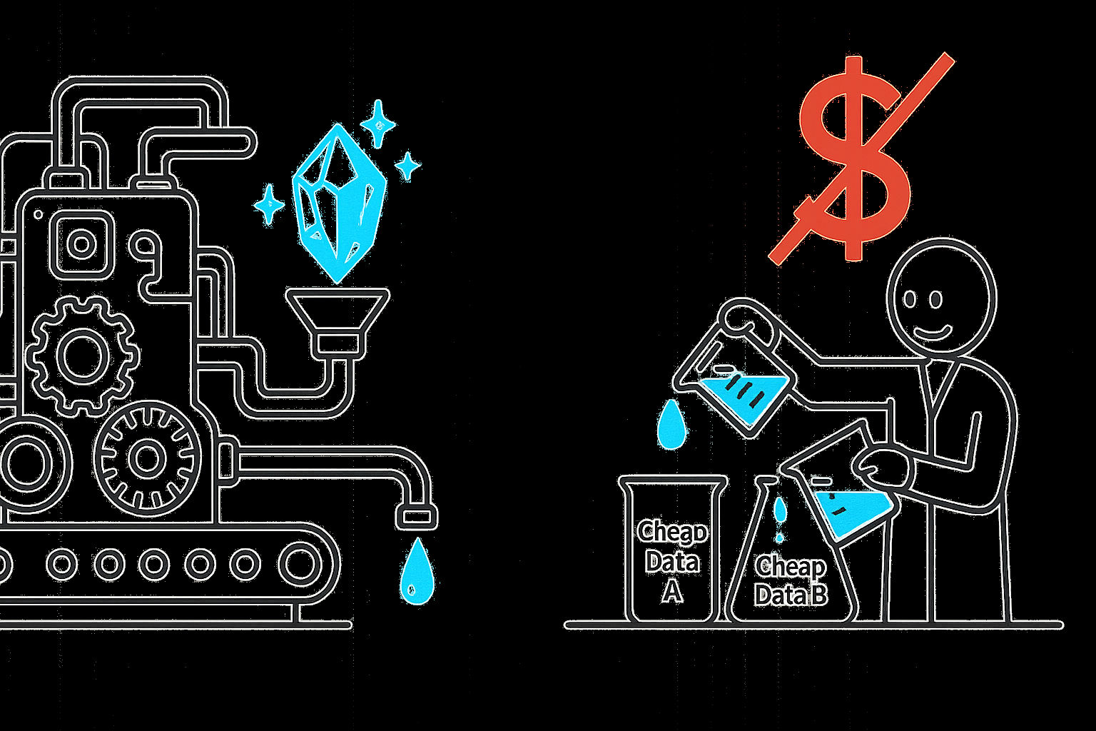 Adding data cost into the objective can turn efficiency itself into a source of strong research ideas